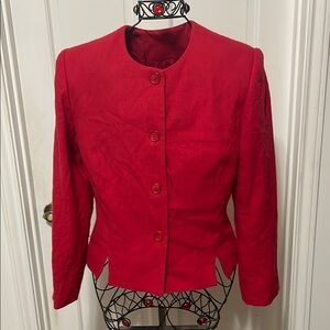 💋💋💋3 for 12$💋💋💋Red Tailored Blazer with Collarless Design